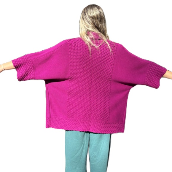 Ruby Rd sweater chunky knit open drape cardigan green - Picture 13 of 16